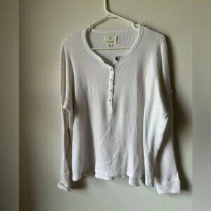 Aerie Offline White  Henley Shirt